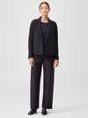 Eileen Fisher Boiled Wool Jersey Straight Pant In Black