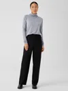 Eileen Fisher Boiled Wool Jersey Straight Pant In Black