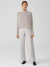 Eileen Fisher Boiled Wool Jersey Straight Pant In Gray