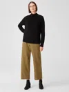Eileen Fisher Boiled Wool Jersey Straight Pant In Green