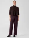 Eileen Fisher Boiled Wool Jersey Straight Pant In Purple