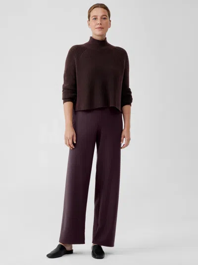 Eileen Fisher Boiled Wool Jersey Straight Pant In Purple