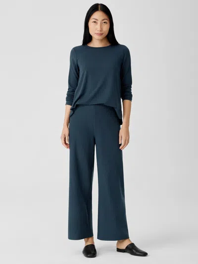 EILEEN FISHER BOILED WOOL JERSEY WIDE-LEG PANT