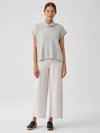 Eileen Fisher Boiled Wool Jersey Wide-leg Pant In Black