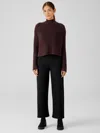 Eileen Fisher Boiled Wool Jersey Wide-leg Pant In Brown