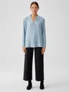 Eileen Fisher Boiled Wool Jersey Wide-leg Pant In Blue