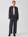 Eileen Fisher Boiled Wool Jersey Wide-leg Pant In Purple