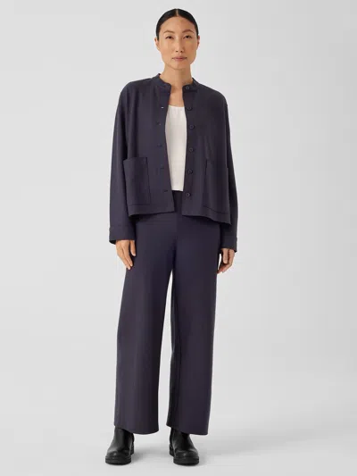 Eileen Fisher Boiled Wool Jersey Wide-leg Pant In Purple