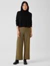Eileen Fisher Boiled Wool Jersey Wide-leg Pant In Green