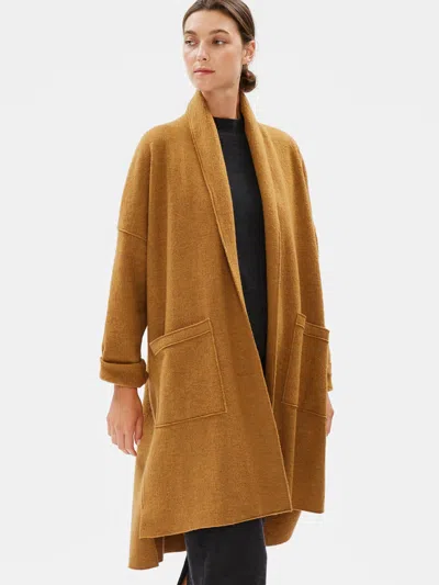 Eileen Fisher Boiled Wool Shawl Collar Jacket In Responsible Wool