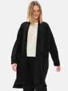 Eileen Fisher Boiled Wool Shawl Collar Jacket In Responsible Wool In Black