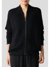 Eileen Fisher Bomber Cardigan In Black