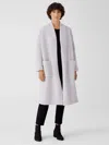 Eileen Fisher Boucle Wool Knit Long Coat In Neutral