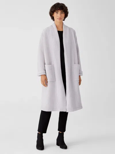 Eileen Fisher Boucle Wool Knit Long Coat In Neutral