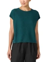 Eileen Fisher Dolman Sleeve Organic Linen Top In Agean