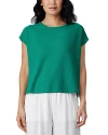 Eileen Fisher Boxy Short-sleeve Crewneck Top In Seastar