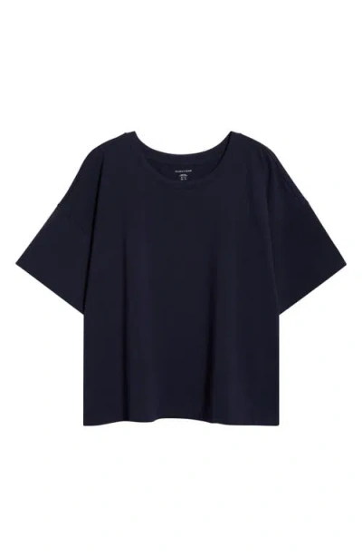 Eileen Fisher Boxy Crewneck T-shirt In Blue