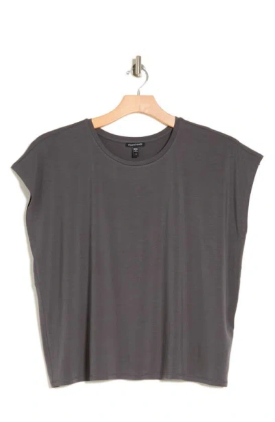 Eileen Fisher Boxy Crewneck Tencel® Lyocell T-shirt In Meteor