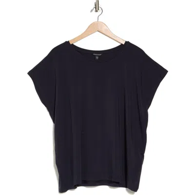 Eileen Fisher Boxy Crewneck Tencel® Lyocell T-shirt In Nocturne