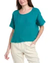 Eileen Fisher Boxy Gauze Top In Green