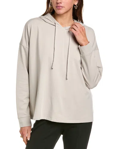 Eileen Fisher Boxy Hoodie In Grey