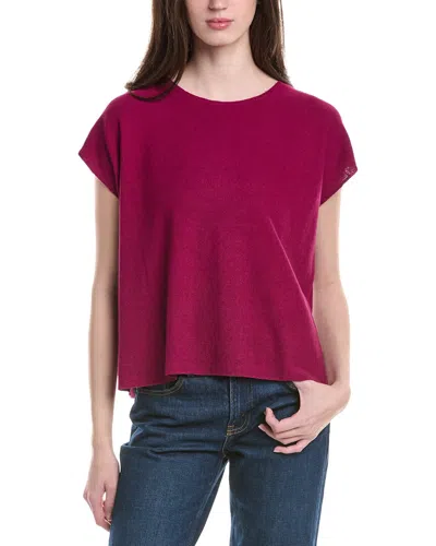 Eileen Fisher Boxy Linen-blend Sweater In Purple