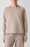 Eileen Fisher Organic Cotton French Terry Box Top In Wheat In Wheat