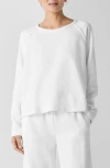 Eileen Fisher Boxy Organic Cotton Knit Top In White