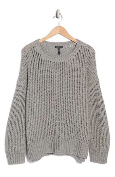 Eileen Fisher Boxy Organic Cotton Sweater In Gray