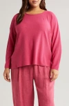 Eileen Fisher Scoop-neck Organic Linen-cotton Blouse