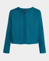 Eileen Fisher Boxy Quilted Silk Jacket In Blue