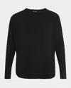 Eileen Fisher Boxy Scoop-neck Stretch Jersey Top In Black