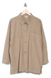 Eileen Fisher Boxy Stretch Organic Cotton & Hemp Shirt Jacket