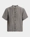 Eileen Fisher Boxy Striped Organic Linen Shirt