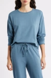 Eileen Fisher Boxy Terry Top In Blue