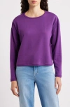 Eileen Fisher Boxy Terry Top In Purple