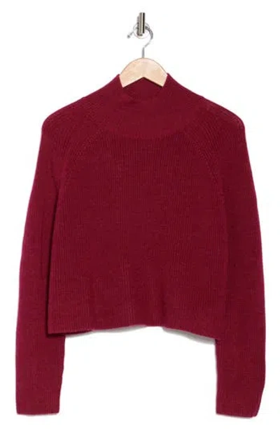 Eileen Fisher Boxy Turtleneck Wool Sweater In Roseberry
