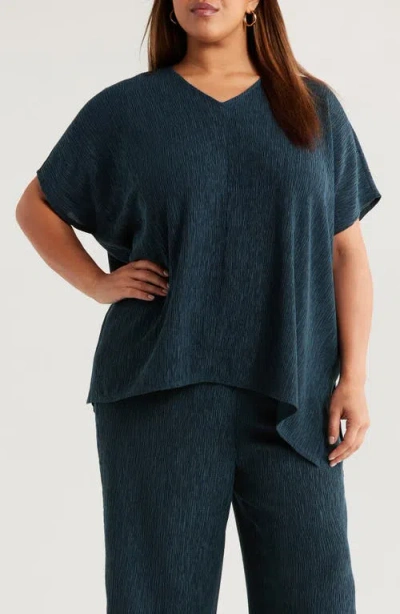 Eileen Fisher Boxy V-neck Top In Black