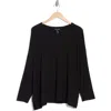 Eileen Fisher Boxy V-neck Top In Black
