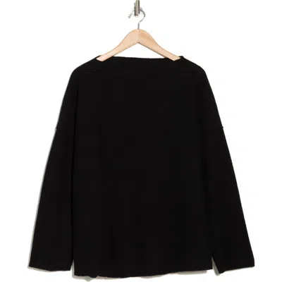 Eileen Fisher Boxy Wool Top In Black