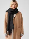 Eileen Fisher Brushed Alpaca Wool Scarf In Black