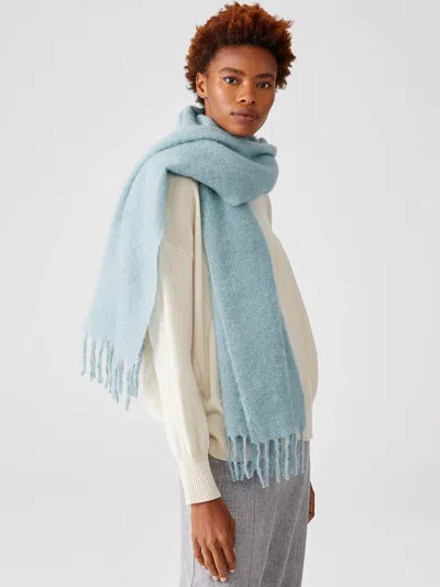 Eileen Fisher Brushed Alpaca Wool Scarf In Blue