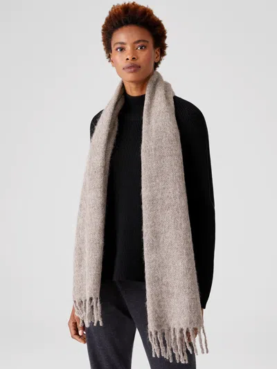 Eileen Fisher Brushed Alpaca Wool Scarf In Brown