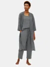 Eileen Fisher Brushed Cashmere Robe In Gray