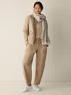Eileen Fisher Brushed Organic Cotton Arch Pant In Brown