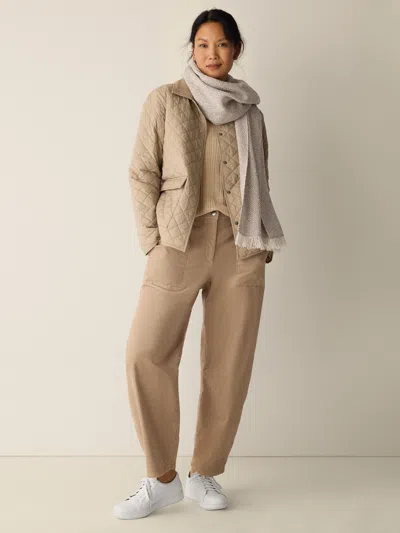 Eileen Fisher Brushed Organic Cotton Arch Pant In Brown