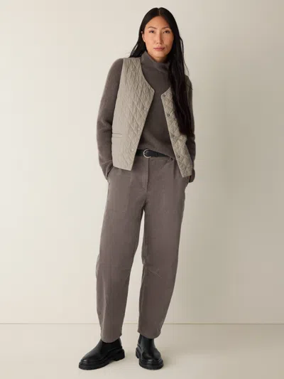 Eileen Fisher Brushed Organic Cotton Arch Pant In Brown