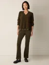 Eileen Fisher Brushed Organic Cotton Kick Pant In Brown