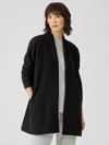 Eileen Fisher Brushed Organic Cotton Ridge Cardigan In Black