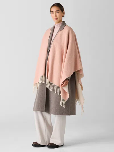 Eileen Fisher Brushed Recycled Cotton Cashmere Poncho In Pink